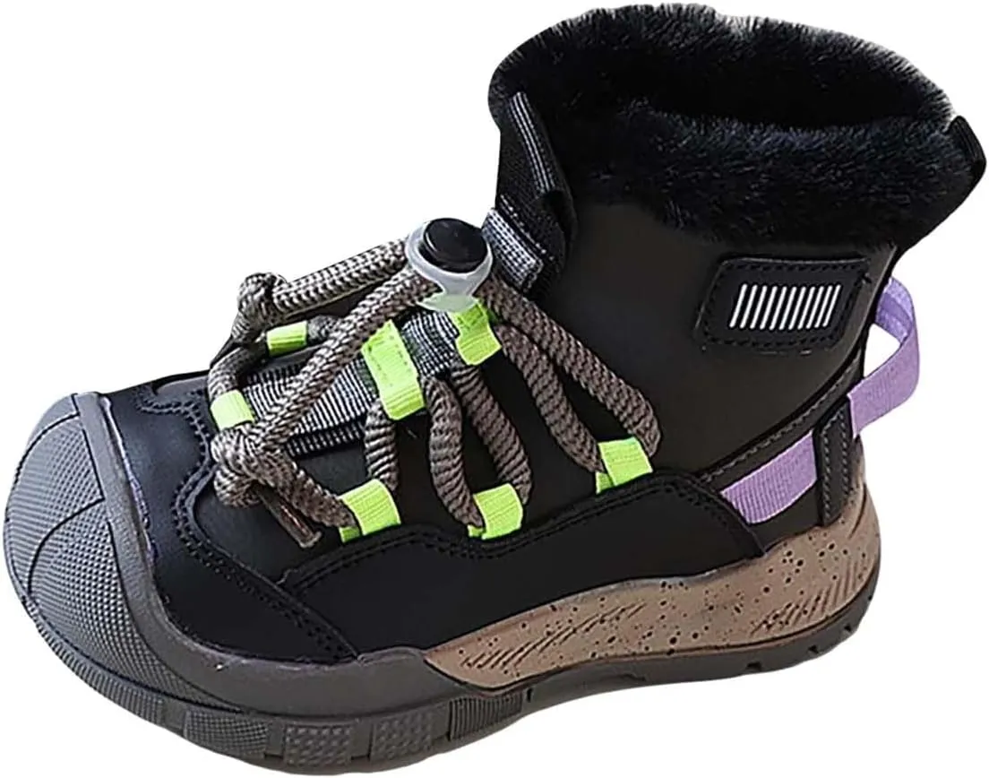 Toddler Kids Snow Boots Warm Comfortable Non Slip Mid Calf Outdoor Cozy Sole Soft Platform Adjustable Strap Shoes