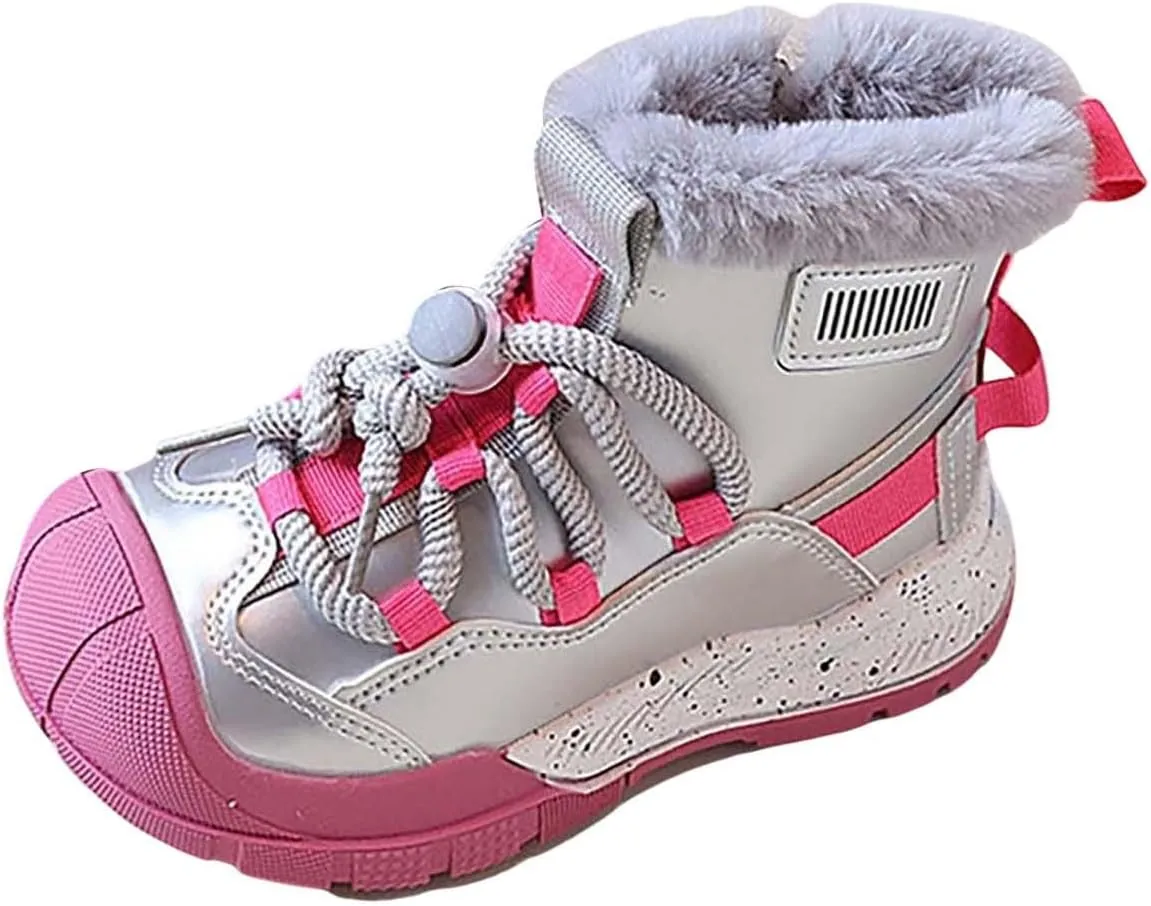 Toddler Kids Snow Boots Warm Comfortable Non Slip Mid Calf Outdoor Cozy Sole Soft Platform Adjustable Strap Shoes