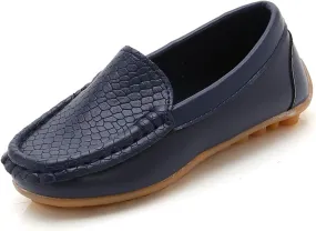 Toddler Little Kid Boys Girls Comfort Slip On Loafers Dress Flat Shoes aterproof Leather Cool Sport Casual Dress Shoes