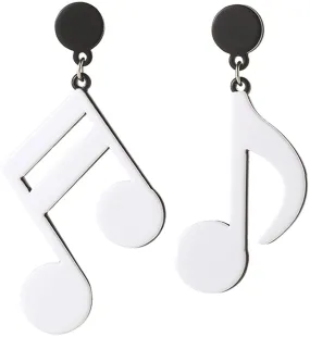 Traditional Musical Note Dangle Earrings Acrylic Music Notes Stud Earring Fun Cartoon Asymmetrical Drop Jewelry Punk Jewelries for Women Girls Mother Girlfriends Music Festival