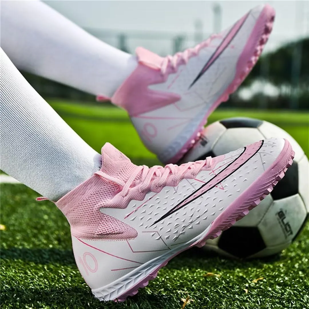Turf Soccer Shoes Men Women Indoor Soccer Cleats Youth Football Boots Adult High Top Training Zapatos de Fútbol TF FG