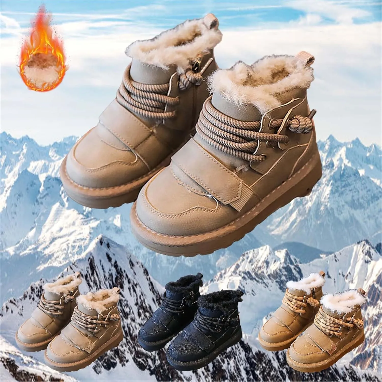 Winter Girls Boys Ankle Boots Kids Comfortable Warm Lined Comfort Casual Sports Shoes for Children Boys Slip on Boots