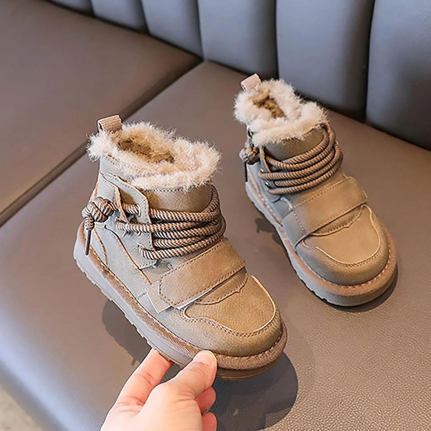 Winter Girls Boys Ankle Boots Kids Comfortable Warm Lined Comfort Casual Sports Shoes for Children Boys Slip on Boots