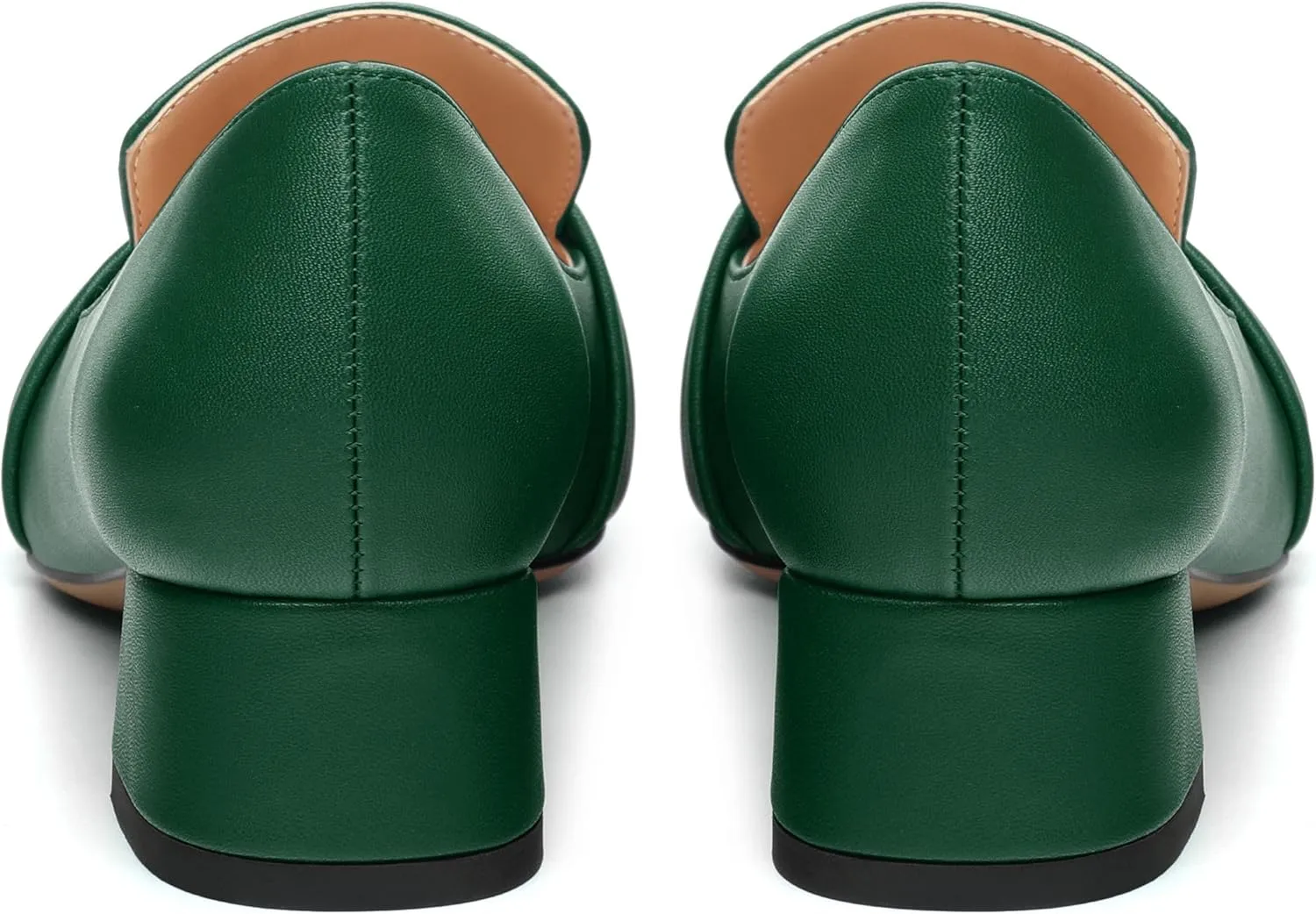 Women's Block Heel Loafers, Square Closed Toe Chunky Heel Pumps, Elegant Comfortable Casual Office Dress Shoes