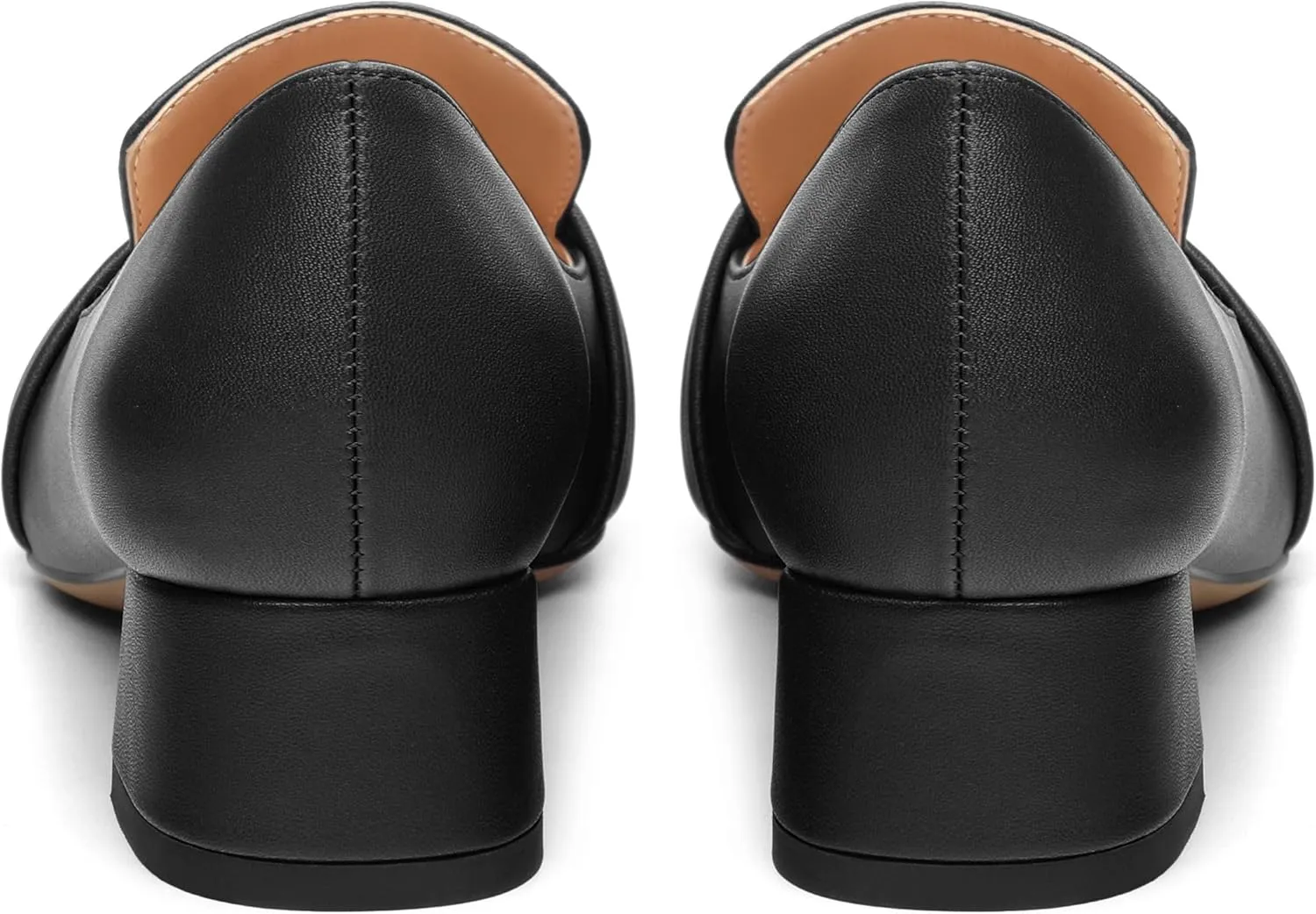 Women's Block Heel Loafers, Square Closed Toe Chunky Heel Pumps, Elegant Comfortable Casual Office Dress Shoes